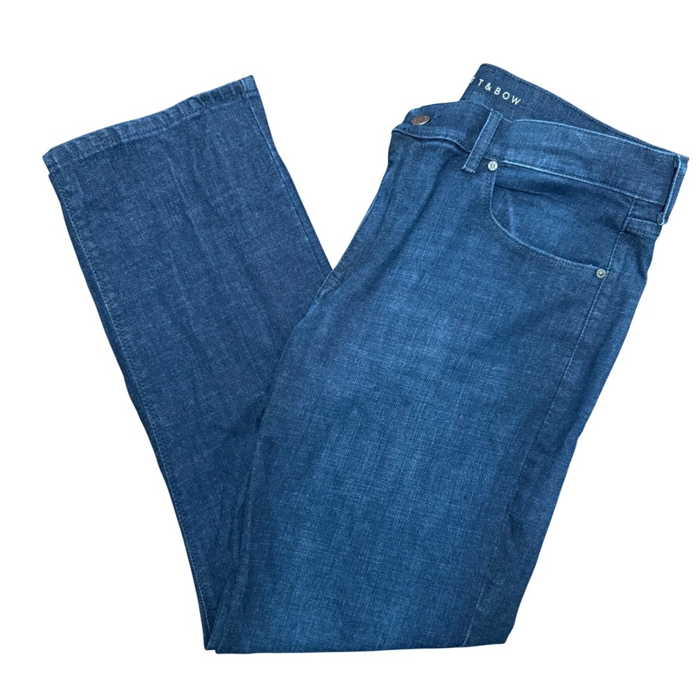 Mott & Bow Crosby Jeans Mens 34x30 Dark Indigo Straight Leg Stretch Denim Pants